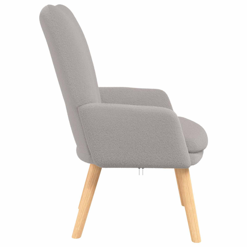 fotel Jasnoszary 63 x 67 x 94 cm Tkanina owcza i sklejka