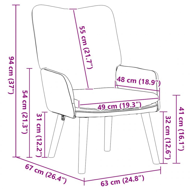 fotel Niebieski 63 x 67 x 94 cm tkanina