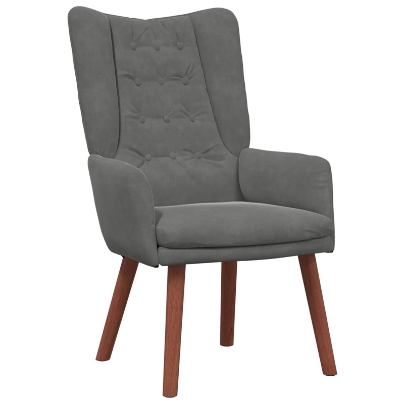 fotel Ciemnoszary 63 x 67 x 94 cm Aksamit