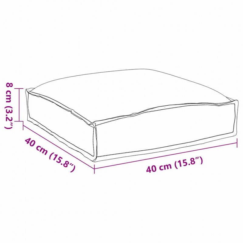 Poduszka 2 pcs Antracyt 40 x 40 x 8 cm Materiał Oxford