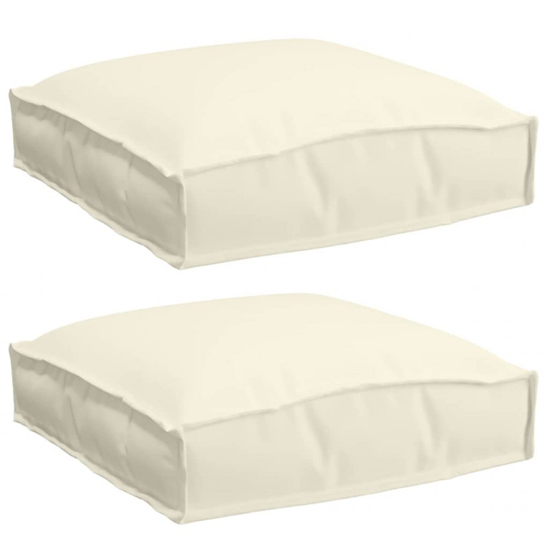 Poduszka 2 pcs Kremowy 40 x 40 x 8 cm Materiał Oxford