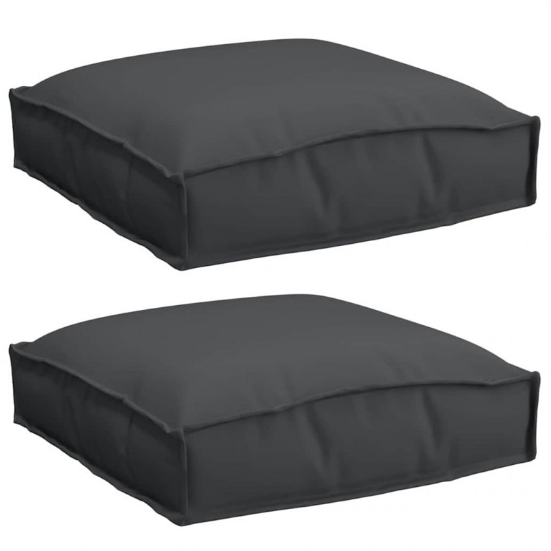 Poduszka 2 pcs Czarny 40 x 40 x 8 cm Materiał Oxford