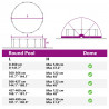 Kopuła basenowa Czarny 592 x 590 x 275 cm