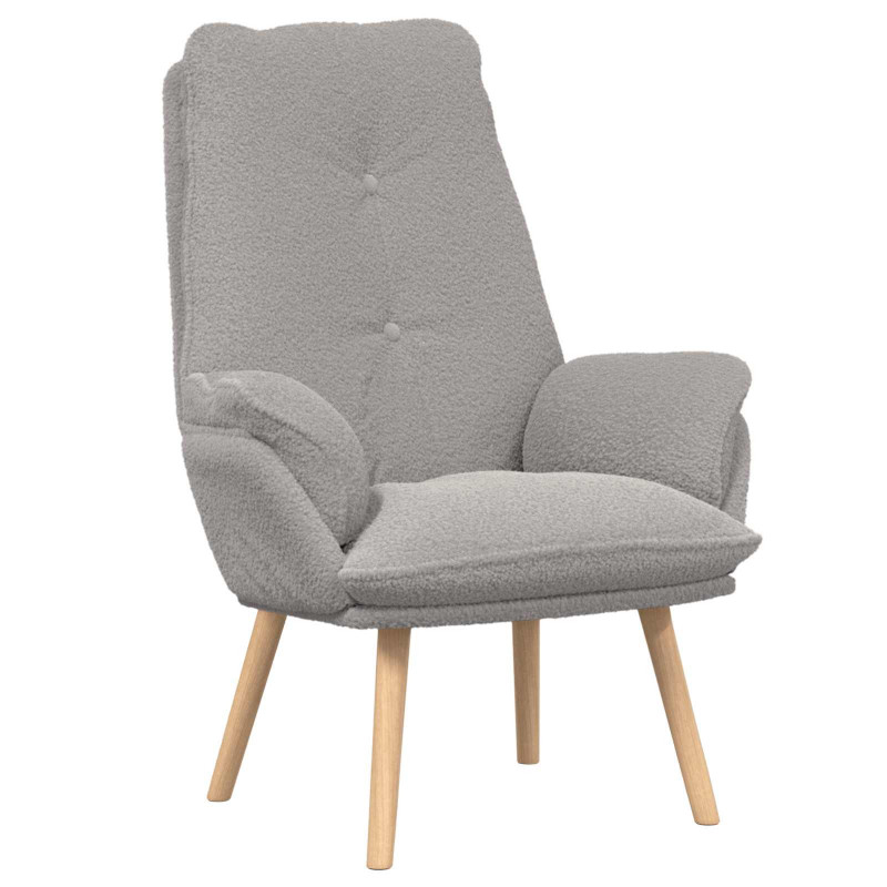 fotel Jasnoszary 69 x 74 x 93 cm Tkanina sherpa