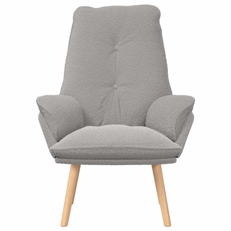 fotel Jasnoszary 69 x 74 x 93 cm Tkanina sherpa