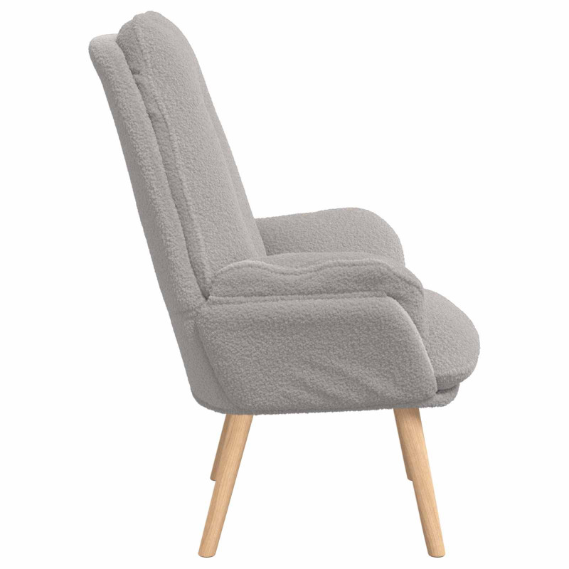 fotel Jasnoszary 69 x 74 x 93 cm Tkanina sherpa