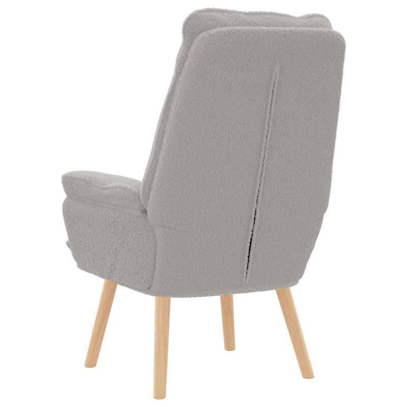 fotel Jasnoszary 69 x 74 x 93 cm Tkanina sherpa