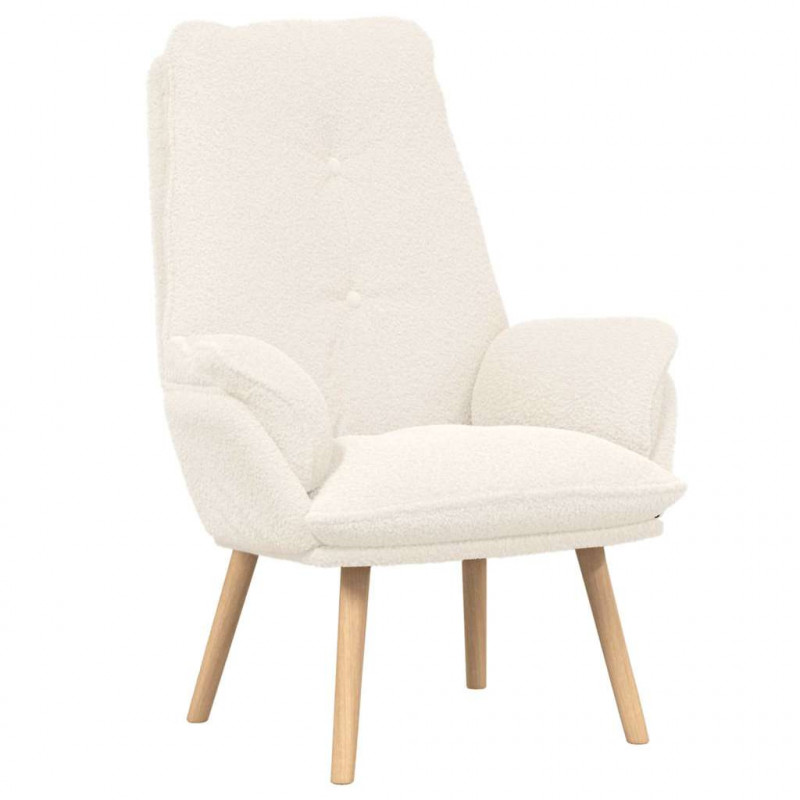 fotel Kremowy 69 x 74 x 93 cm Tkanina sherpa