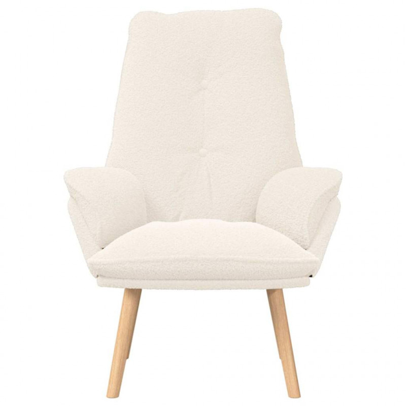 fotel Kremowy 69 x 74 x 93 cm Tkanina sherpa