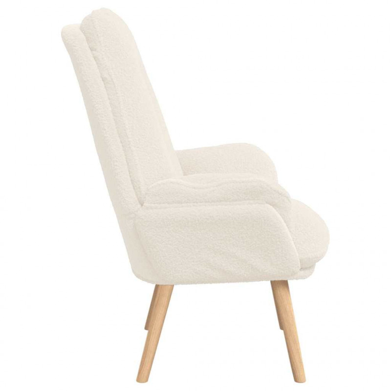 fotel Kremowy 69 x 74 x 93 cm Tkanina sherpa