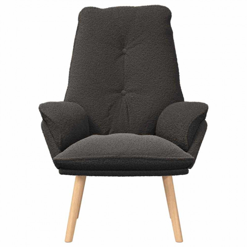 fotel Ciemnoszary 69 x 74 x 93 cm Tkanina sherpa
