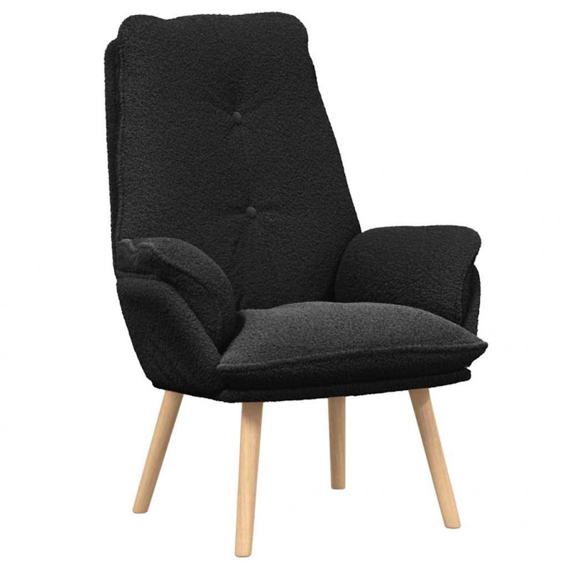 fotel Czarny 69 x 74 x 93 cm Tkanina sherpa