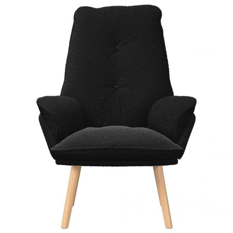 fotel Czarny 69 x 74 x 93 cm Tkanina sherpa