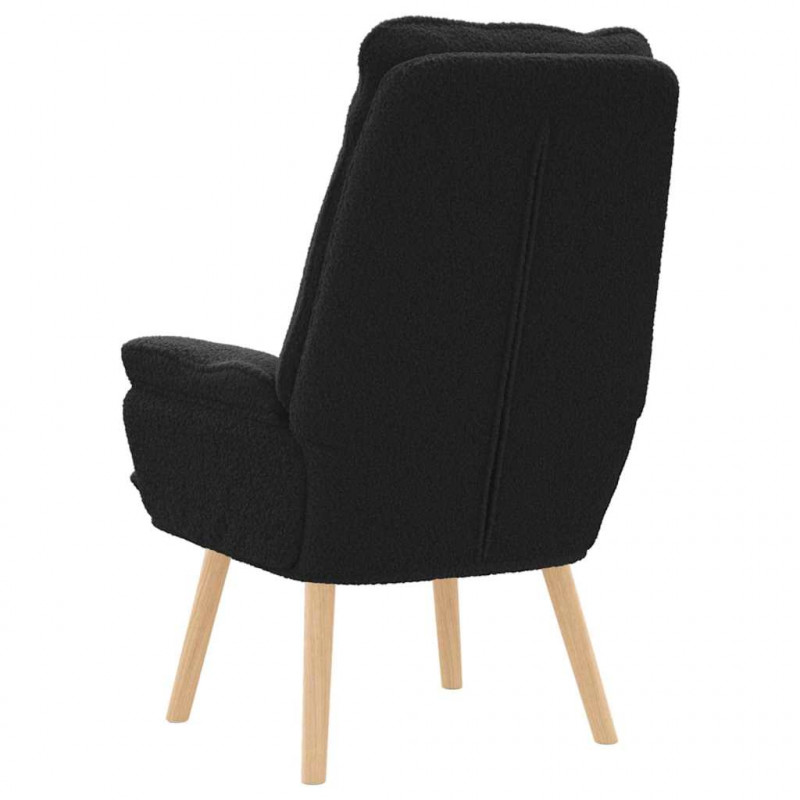 fotel Czarny 69 x 74 x 93 cm Tkanina sherpa
