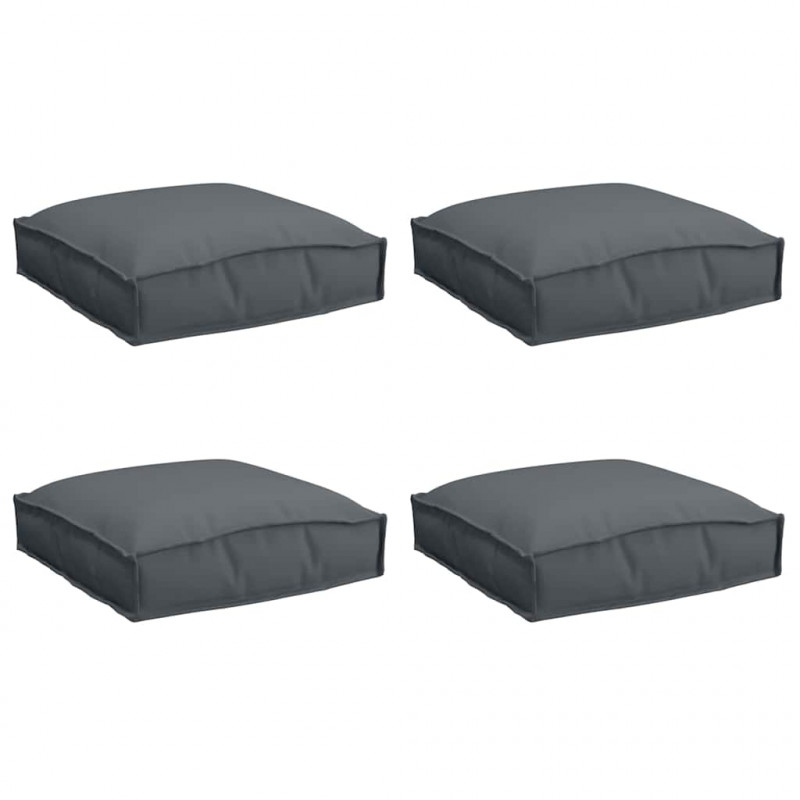 Poduszka 4 pcs Antracyt 40 x 40 x 8 cm Materiał Oxford
