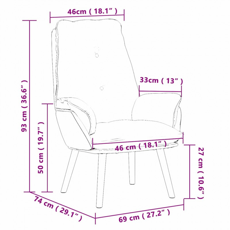fotel Beżowy 69 x 74 x 93 cm Tkanina sherpa