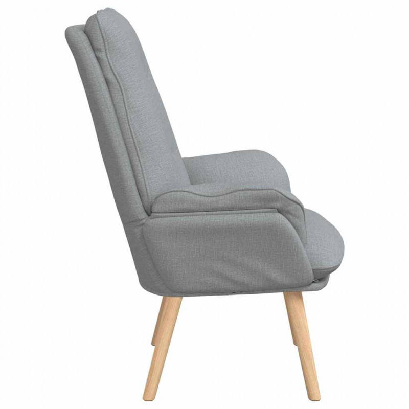 fotel Jasnoszary 69 x 74 x 93 cm Tkanina i sklejka