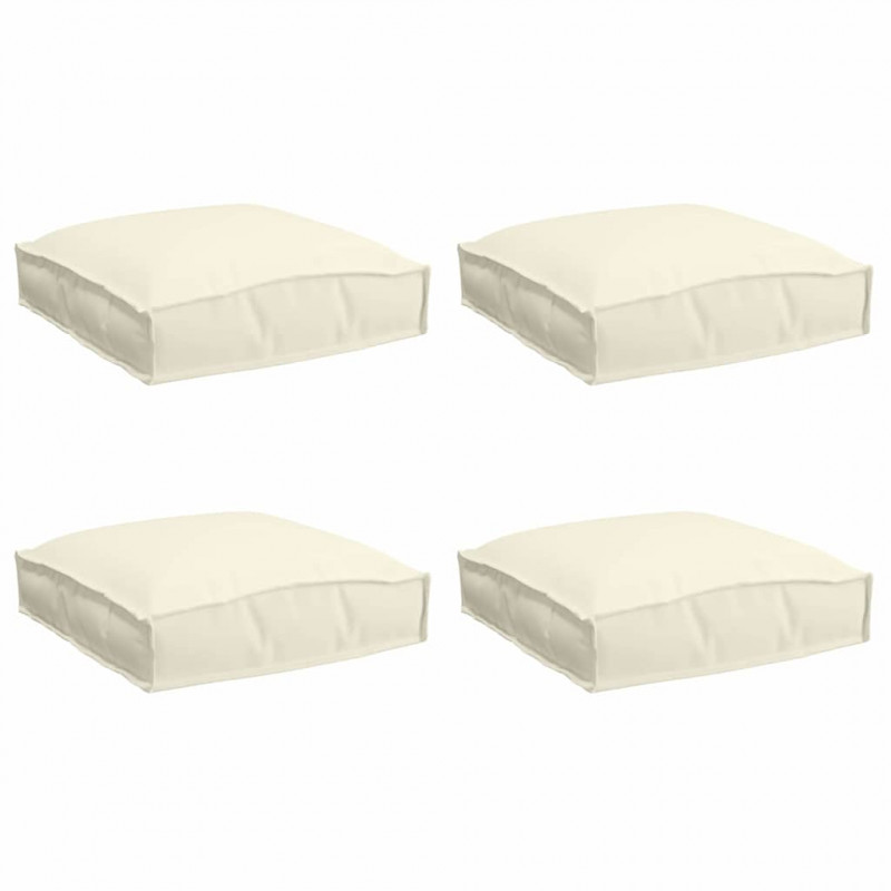 Poduszka 4 pcs Kremowy 40 x 40 x 8 cm Materiał Oxford