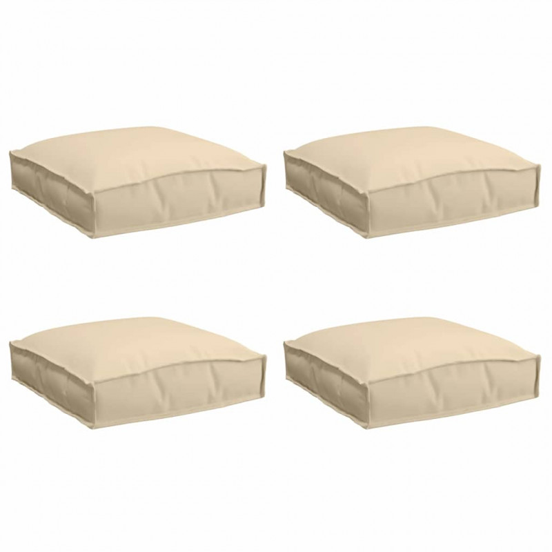 Poduszka 4 pcs Beżowy 40 x 40 x 8 cm Materiał Oxford