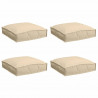 Poduszka 4 pcs Beżowy 40 x 40 x 8 cm Materiał Oxford