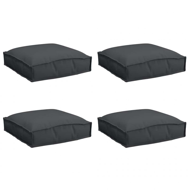 Poduszka 4 pcs Czarny 40 x 40 x 8 cm Materiał Oxford