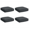 Poduszka 4 pcs Czarny 40 x 40 x 8 cm Materiał Oxford