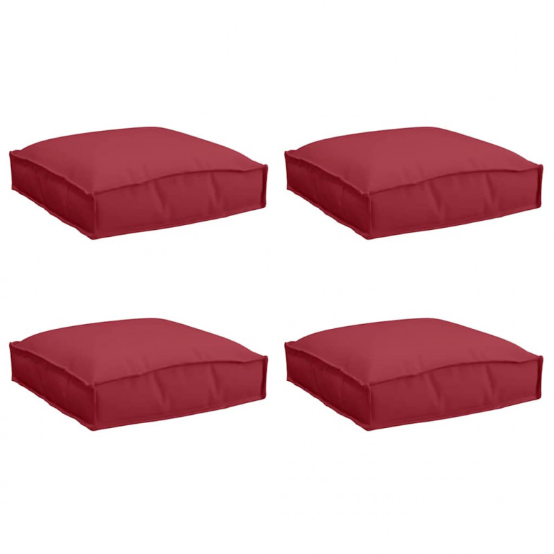 Poduszka 4 pcs Czerwone wino 40 x 40 x 8 cm Materiał Oxford