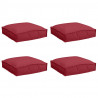 Poduszka 4 pcs Czerwone wino 40 x 40 x 8 cm Materiał Oxford