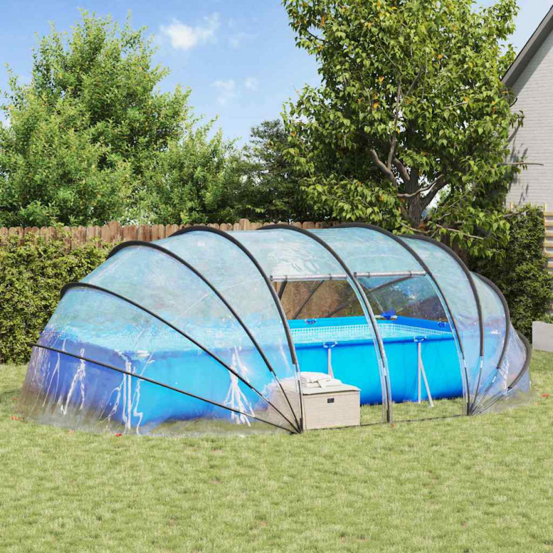 Namiot basenowy przezroczysty 640 x 432 x 205 cm PVC