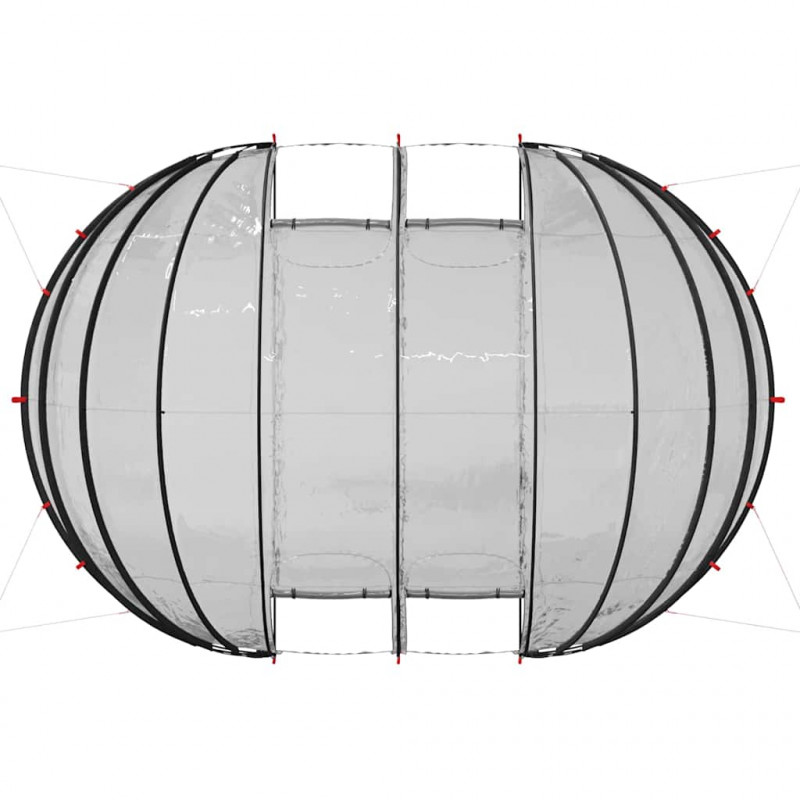 Namiot basenowy przezroczysty 640 x 432 x 205 cm PVC