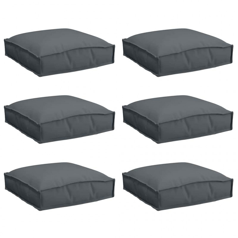 Poduszka 6 pcs Antracyt 40 x 40 x 8 cm Materiał Oxford