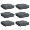 Poduszka 6 pcs Antracyt 40 x 40 x 8 cm Materiał Oxford