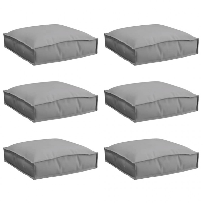 Poduszka 6 pcs Szary 40 x 40 x 8 cm Materiał Oxford