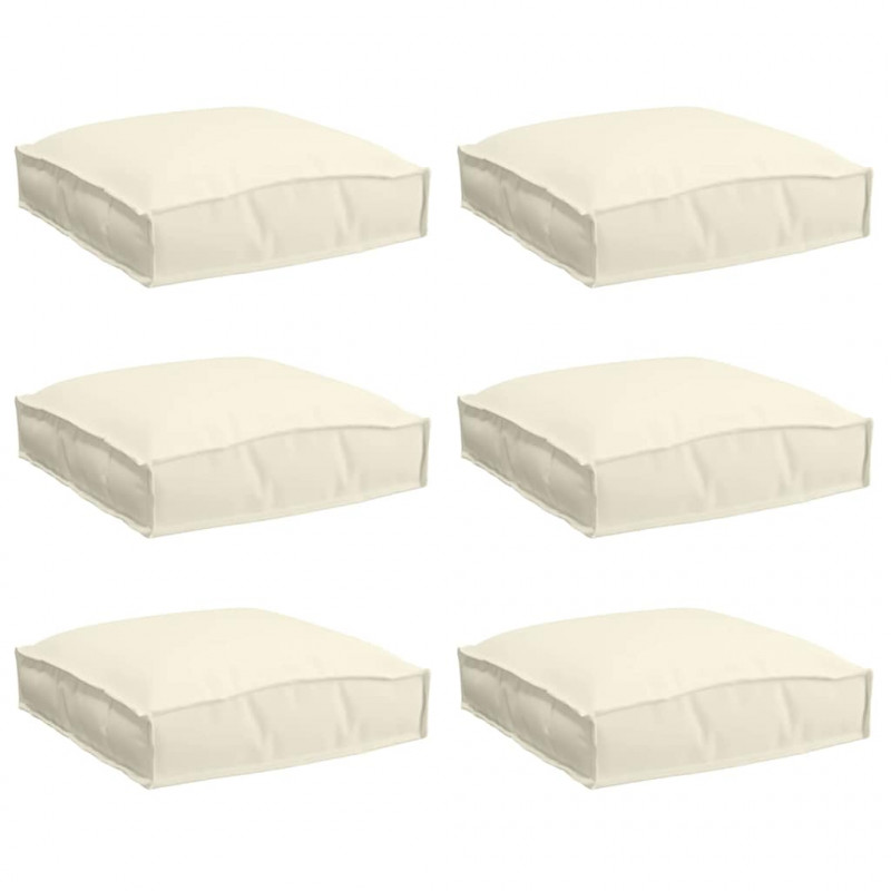 Poduszka 6 pcs Kremowy 40 x 40 x 8 cm Materiał Oxford