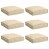 Poduszka 6 pcs Beżowy 40 x 40 x 8 cm Materiał Oxford