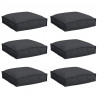 Poduszka 6 pcs Czarny 40 x 40 x 8 cm Materiał Oxford