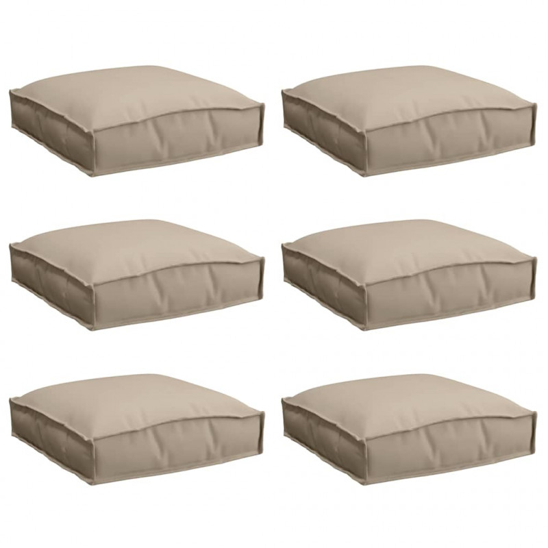 Poduszka 6 pcs Ciemnoszary 40 x 40 x 8 cm Materiał Oxford