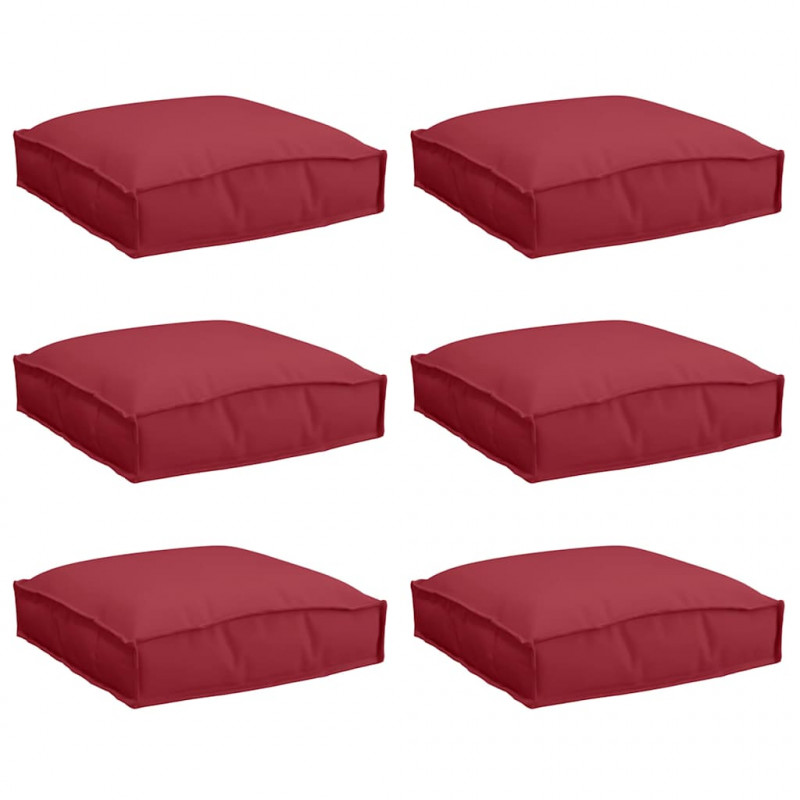 Poduszka 6 pcs Czerwone wino 40 x 40 x 8 cm Materiał Oxford