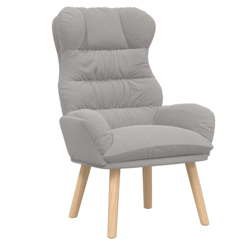 fotel Jasnoszary 69 x 74 x 93 cm Tkanina sherpa