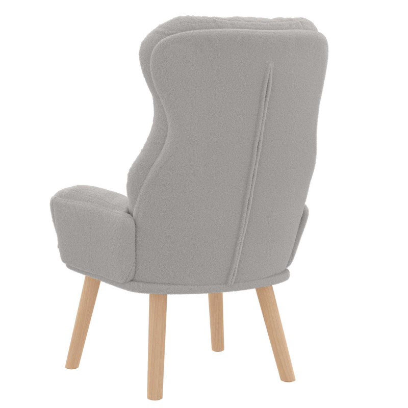 fotel Jasnoszary 69 x 74 x 93 cm Tkanina sherpa