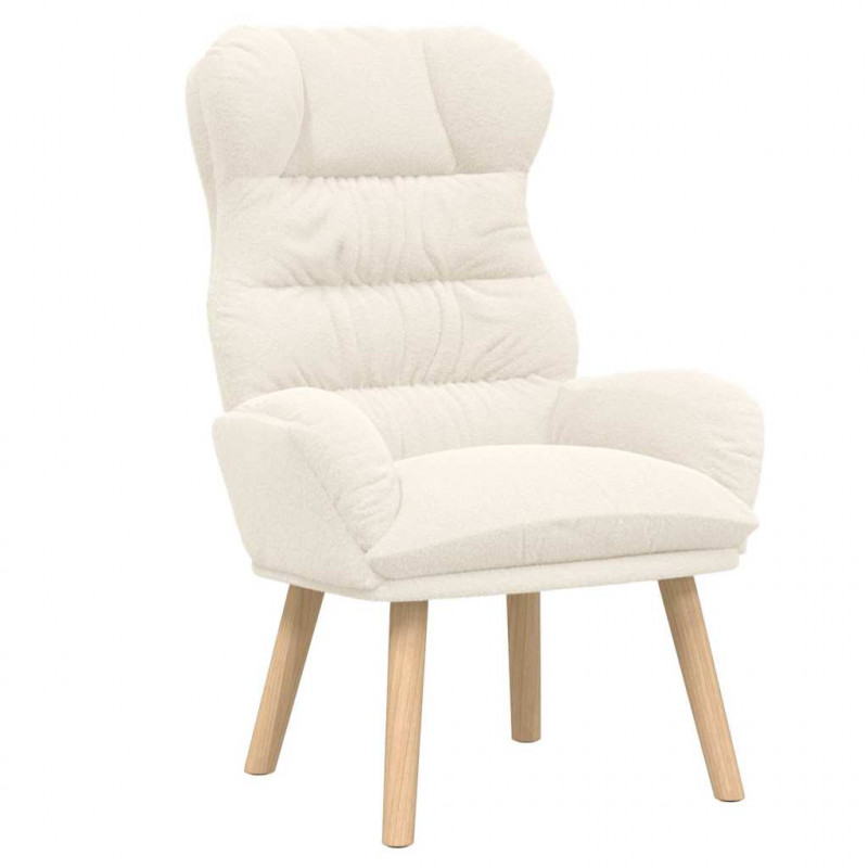 fotel Kremowy 69 x 74 x 93 cm Tkanina sherpa