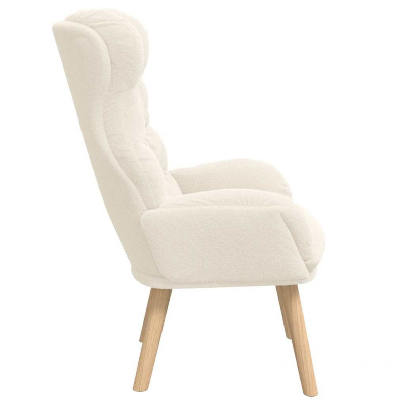 fotel Kremowy 69 x 74 x 93 cm Tkanina sherpa