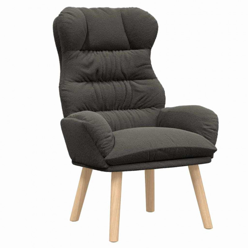 fotel Ciemnoszary 69 x 74 x 93 cm Tkanina sherpa