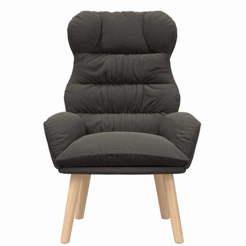 fotel Ciemnoszary 69 x 74 x 93 cm Tkanina sherpa