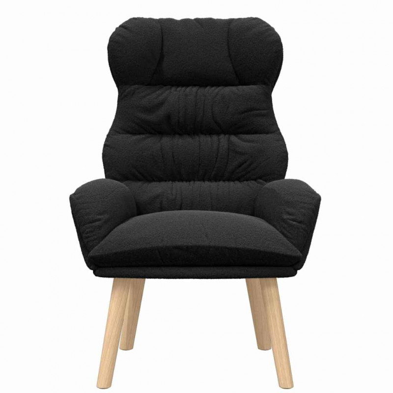 fotel Czarny 69 x 74 x 93 cm Tkanina sherpa