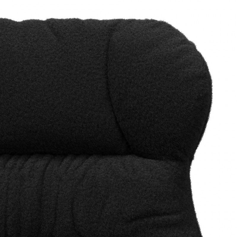 fotel Czarny 69 x 74 x 93 cm Tkanina sherpa
