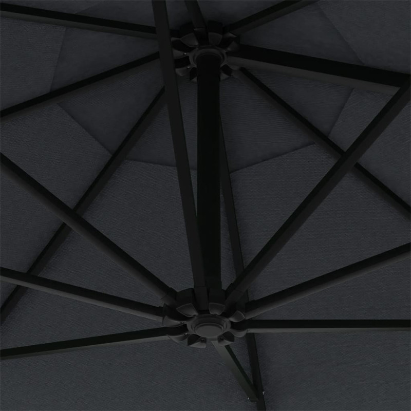 Parasol ścienny na metalowym słupku, 300 cm, antracytowy