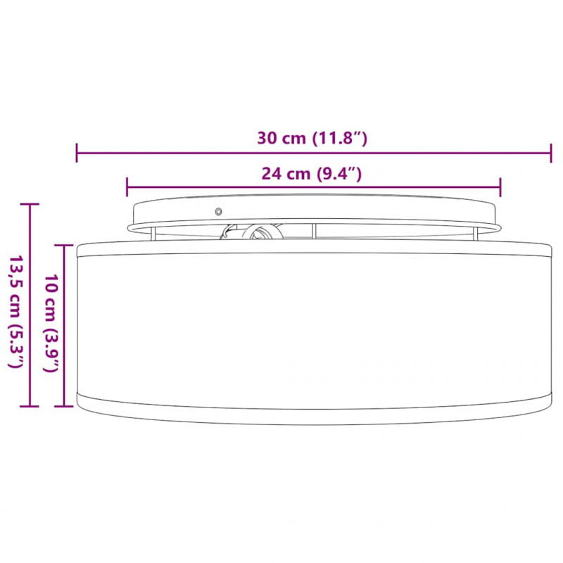 Lampa Sufitowa Z reflektorami Czarny 30 x 30 x 13,5 cm tkanina