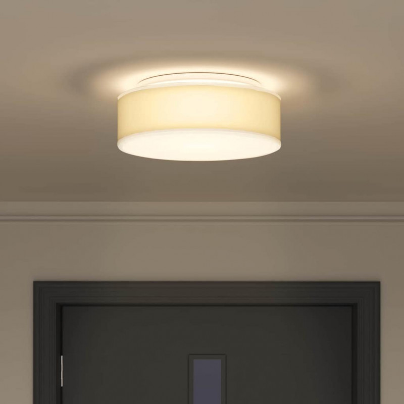 Lampa Sufitowa Z reflektorami Biały 38 x 38 x 13,5 cm tkanina