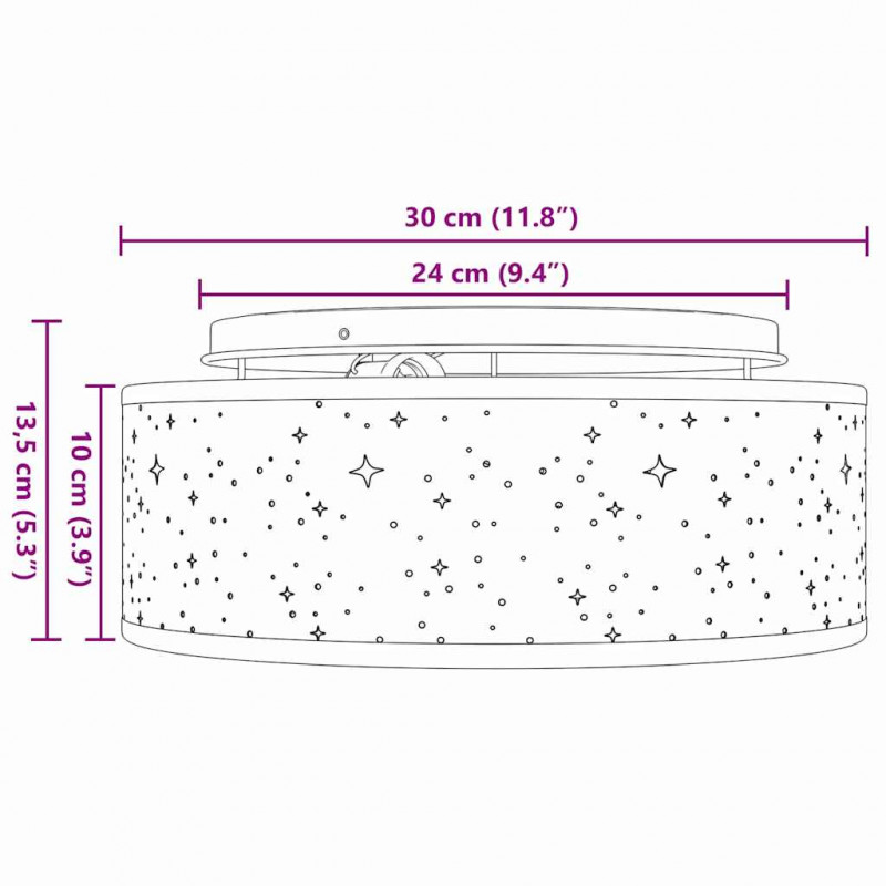 Lampa Sufitowa Z reflektorami Szary 30 x 30 x 13,5 cm tkanina